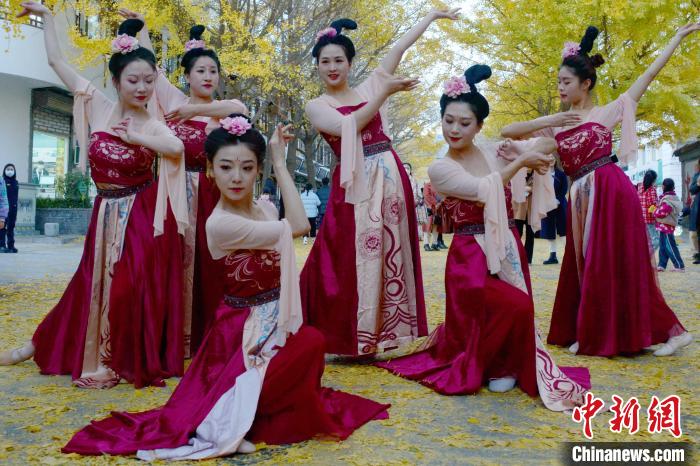 圖為秦州區(qū)文旅局組織的舞蹈隊(duì)帶來(lái)的舞蹈《醉太平》?！∏刂輩^(qū)委宣布供圖