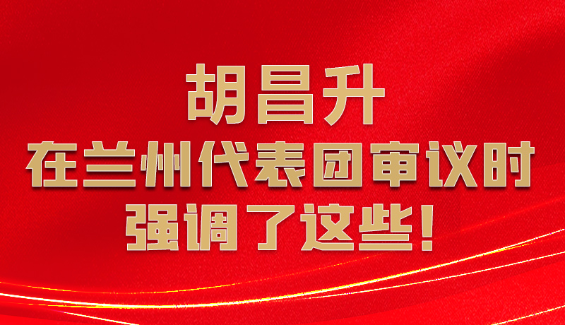圖解|胡昌升在蘭州代表團審議時強調(diào)了這些！