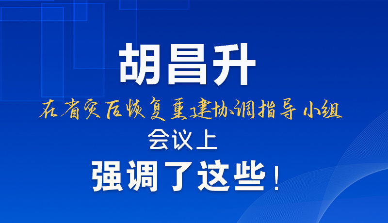 圖解|胡昌升在省災(zāi)后恢復(fù)重建協(xié)調(diào)指導(dǎo)小組會議上強(qiáng)調(diào)了這些！