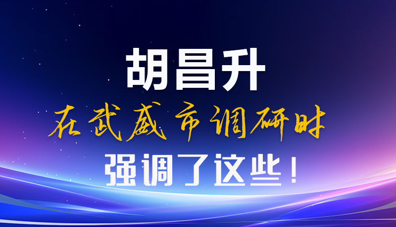 圖解|胡昌升在武威市調(diào)研時強(qiáng)調(diào)了這些！