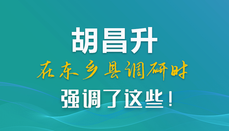 圖解|胡昌升在東鄉(xiāng)縣調研時強調了這些！
