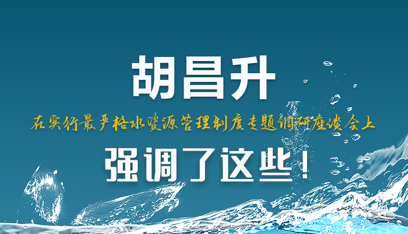 圖解|胡昌升在實行最嚴格水資源管理制度專題調研座談會上強調了這些！