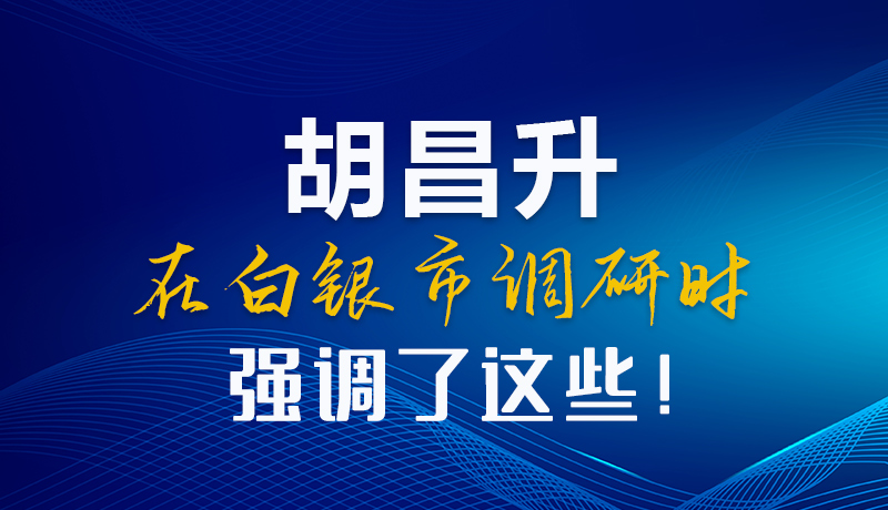 圖解|胡昌升在白銀市調研時強調了這些！